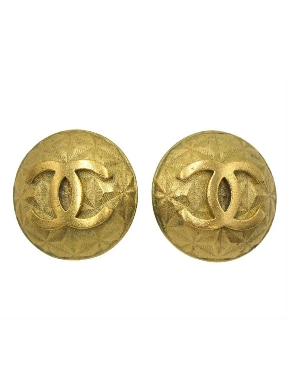 Chanel CC Logo Round Earrings
